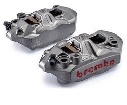 Brembo M4 108mm mount Monoblock Radial Calipers (Pair) with sintered pads for Kawasaki ZZR1400 2006> onwards (inc. ABS models) 