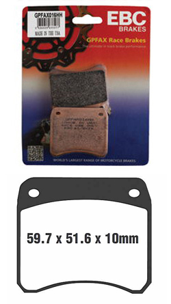 GPFAX EBC Sintered Brake Pads for Triumph (Meriden) 2 Piston Calipers Track Use (1 pack enough for 1 caliper) (GPFAX016HH) 