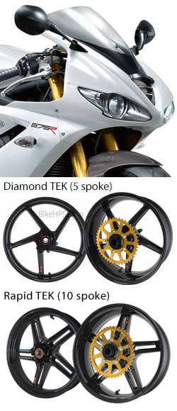 BST Carbon Fibre Wheels for Triumph 675 & 675R Daytona 2005> onwards - Road & Race 