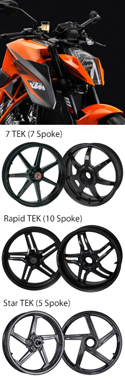 BST Carbon Fibre Wheels for KTM 1290 Super Duke R (including EVO) 2014> onwards - Road & Race (pair) 