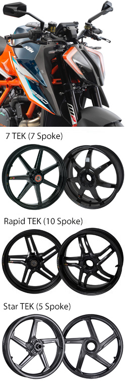 BST Carbon Fibre Wheels for KTM 1290 Super Duke RR 2021> onwards - Road & Race (pair)