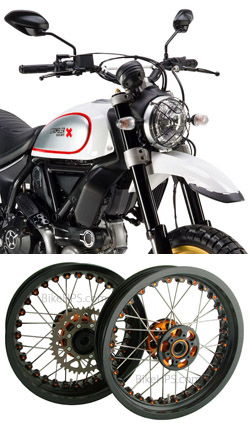 Kineo Wire Spoked Wheels for Ducati 800 Scrambler Desert Sled 2017> onwards 