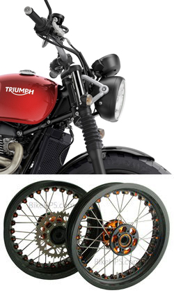 Kineo Wire Spoked Wheels for Triumph Street Scrambler 900 2017> onwards 