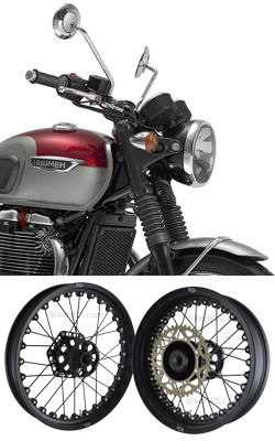 Kineo Wire Spoked Wheels for Triumph Bonneville T120 (inc. Black & Ace models) 2016> onwards 