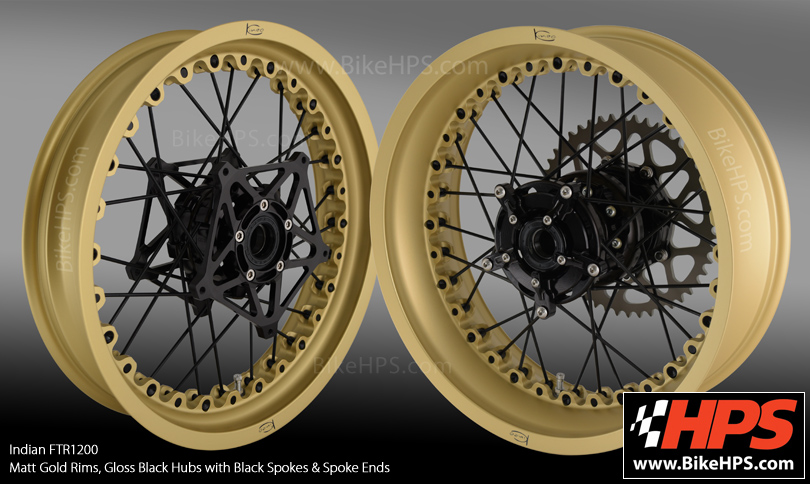 Kineo Wheels for Indian FTR1200 - Matt Gold and Black