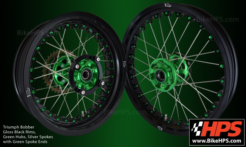 Kineo Wheels Triumph Bobber Black & Green