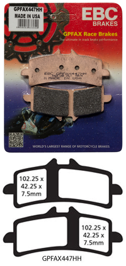 GPFAX EBC Front Brake Pads for Brembo M4, M50 & Stylema Monobloc Calipers (2 Packs - enough for 2 Calipers) (GPFAX447HH)