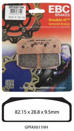 GPFAX EBC Front Brake Pads for Brembo P3438 P34/38 Monobloc CNC Calipers (1 Pack - enough for 1 Caliper) (GPFAX611HH)