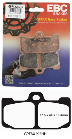 GPFAX EBC Front Brake Pads for Brembo X9737 80/81 Radial Endurance Calipers (1 Pack - enough for 1 Caliper) (GPFAX295HH) 