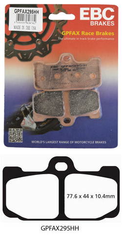 GPFAX EBC Front Brake Pads for Brembo X9737 80/81 Radial Endurance Calipers (1 Pack - enough for 1 Caliper) (GPFAX295HH)