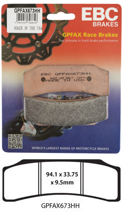 GPFAX EBC Front Brake Pads for Brembo XBO B1 P4 30/34 Race Calipers (1 Pack - enough for 1 Caliper) (GPFAX673HH) 