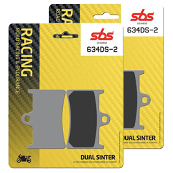 SBS 634DS-2 (Smooth Bite) Dual Sintered Front Brake Pads for Yamaha (2 Packs - enough for 2 Calipers) 