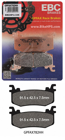 GPFAX EBC Front Brake Pads for Brembo Hypure Calipers (2 Packs - enough for 2 Calipers) (GPFAX782HH)