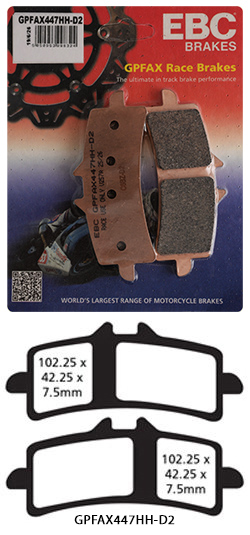 GPFAX D2 EBC Sintered Suzuki Front Brake Pads for Track Use (Complete Front Axle Set) 