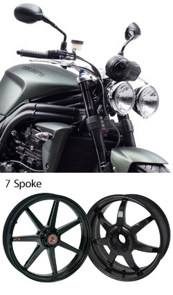 BST Carbon Fibre 7 Spoke Wheels for Triumph Speed Triple 1050 2005-2010 - Road & Race 
