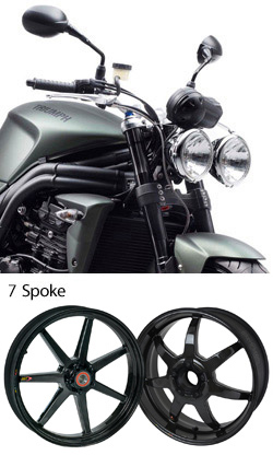 BST Carbon Fibre 7 Spoke Wheels for Triumph Speed Triple 1050 2005-2010 - Road & Race