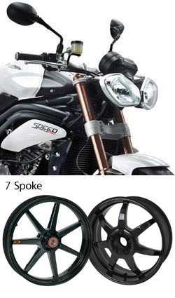BST Carbon Fibre 7 Spoke Wheels for Triumph Speed Triple 1050 2011> Onwards - Road & Race