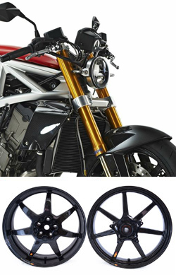 BST Carbon Fibre 7 Spoke Panther TEK Motorcycle Wheels for Ariel Ace 2014> onwards - Road & Race 