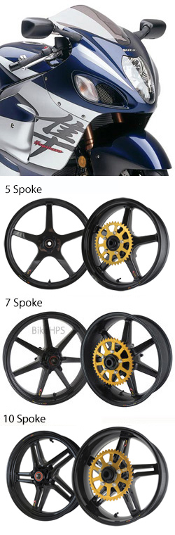 BST Carbon Fibre Wheels for Suzuki GSX1300R Hayabusa (Gen 1) X-K7 1999-2007 - Road & Race 