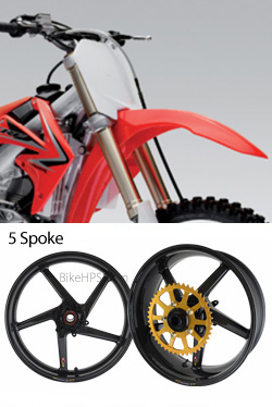 BST Carbon Fibre 5 Spoke Wheels for Honda CRF450R 2009> onwards - Road & Tarmac Use (not Off-Road) 