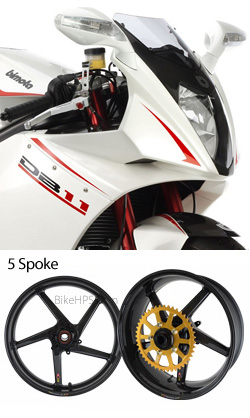 BST Carbon Fibre 5 Spoke Wheels for Bimota DB11 - Road & Race