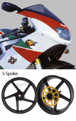 BST Carbon Fibre 5 Spoke Wheels for Bimota DB4 - Road & Race