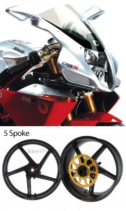 BST Carbon Fibre 5 Spoke Wheels for Bimota DB5 - Road & Race