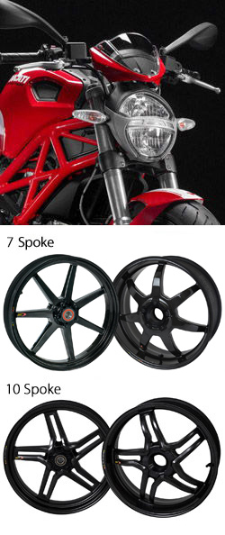 BST Carbon Fibre Wheels for Ducati Monster 796 2010-2014 - Road & Race (pair) 