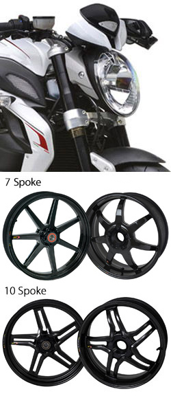 BST Carbon Fibre Wheels for MV Agusta Dragster 800 & 800RR  2014> onwards - Road & Race (Pair)