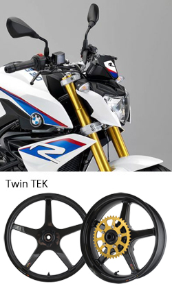 BST Carbon Fibre 5 Spoke Wheels for BMW G310R 2016> onwards - Road & Race 