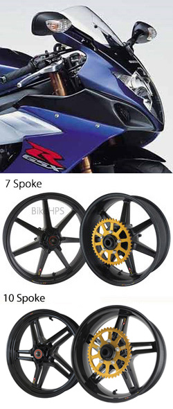 BST Carbon Fibre 5 Spoke Wheels for Suzuki GSX-R1000 K5-K8 2005-2008 - Road & Race 