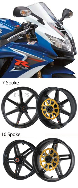 BST Carbon Fibre Wheels for Suzuki GSX-R600 K8-K9 2008-2009 - Road & Race 