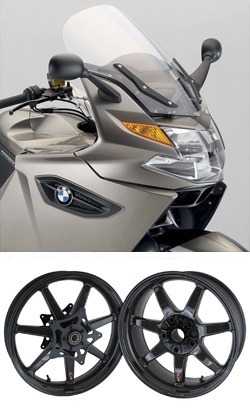 BST Carbon Fibre 7 Spoke Panther TEK Motorcycle Wheels for BMW K1200GT 2006-2008 - Road & Race 