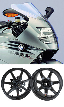 BST Carbon Fibre 7 Spoke Panther TEK Motorcycle Wheels for BMW K1200S 2005-2008 - Road & Race 