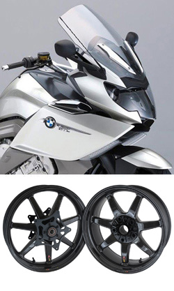 BST Carbon Fibre 7 Spoke Panther TEK Motorcycle Wheels for BMW K1600GT & K1600GTL 2011> onwards - Road & Race