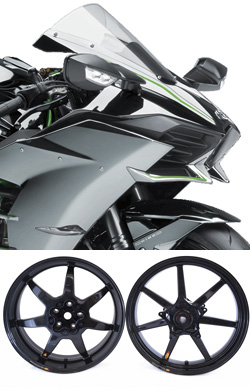 BST Carbon Fibre 7 Spoke Wheels for Kawasaki Ninja  H2 & H2R 2015> onwards Road & Race 