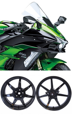 BST Carbon Fibre 7 Spoke Wheels for Kawasaki Ninja  H2SX (inc.SE model) 2018> onwards Road & Race 