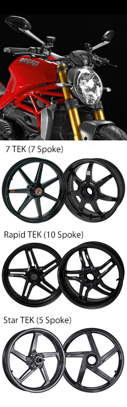 BST Carbon Fibre Wheels for Ducati Monster 1200, 1200R & 1200S 2014> onwards - Road & Race