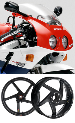 BST Carbon Fibre 5 Spoke Wheels for Honda VFR400R NC30 1989-1992 - Road & Race