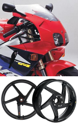 BST Carbon Fibre 5 Spoke Wheels for Honda RVF400R NC35 1994-1996 - Road & Race 