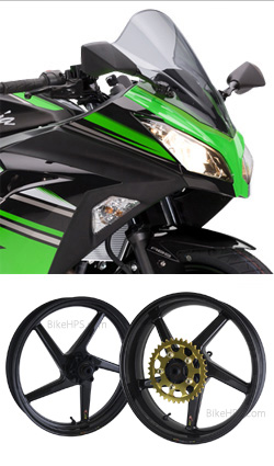 BST Carbon Fibre 5 Spoke Wheels for Kawasaki Ninja 300R (EX300R) 2013> Onwards - Road & Race 