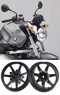 BST Carbon Fibre 7 Spoke Panther TEK Motorcycle Wheels for BMW R1200R 2006-2014 - Road & Race 