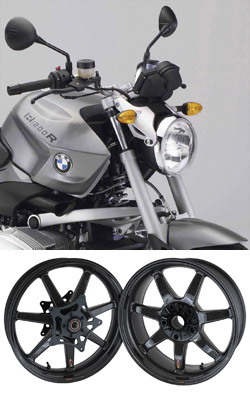 BST Carbon Fibre 7 Spoke Panther TEK Motorcycle Wheels for BMW R1200R 2006-2014 - Road & Race
