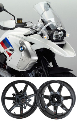 BST Carbon Fibre 7 Spoke Panther TEK Motorcycle Wheels for BMW R1200GS 2004-2012 & Adventure 2005-2013 (Air Cooled Models)  - Road & Race 