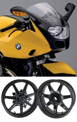 BST Carbon Fibre 7 Spoke Panther TEK Motorcycle Wheels for BMW R1200S 2006> onwards  - Road & Race 