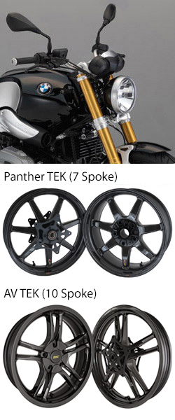 BST Carbon Fibre 7 Spoke Panther TEK Motorcycle Wheels for BMW R nineT 2014-2016 - Road & Race 