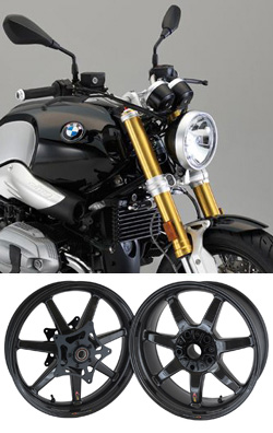 BST Carbon Fibre 7 Spoke Motorcycle Wheels for BMW R nineT 2017> onwards - Road & Race 