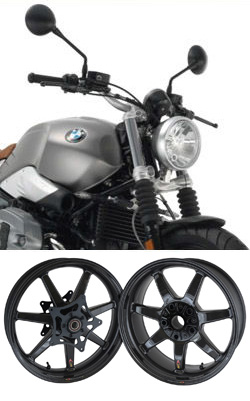 BST Carbon Fibre 7 Spoke Panther TEK Motorcycle Wheels for BMW R nineT Scrambler 2016> onwards - Road & Race 