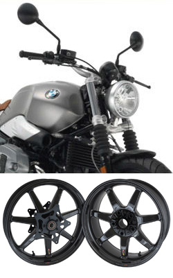 BST Carbon Fibre 7 Spoke Panther TEK Motorcycle Wheels for BMW R nineT Scrambler 2016> onwards - Road & Race