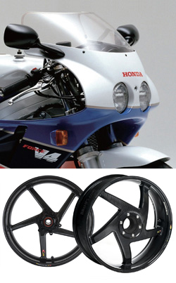 BST Carbon Fibre 5 Spoke Wheels for Honda VFR750R RC30 (All Years) - Road & Race 